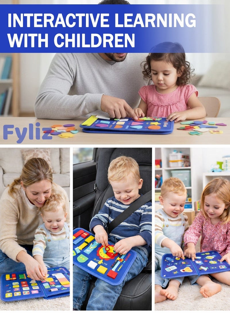 Fyliz Busy Board for Toddlers, Busy Book Montessori Toys for 1+Year Old Boys Birthday Gift - Preschool Learning Activities - Image 2